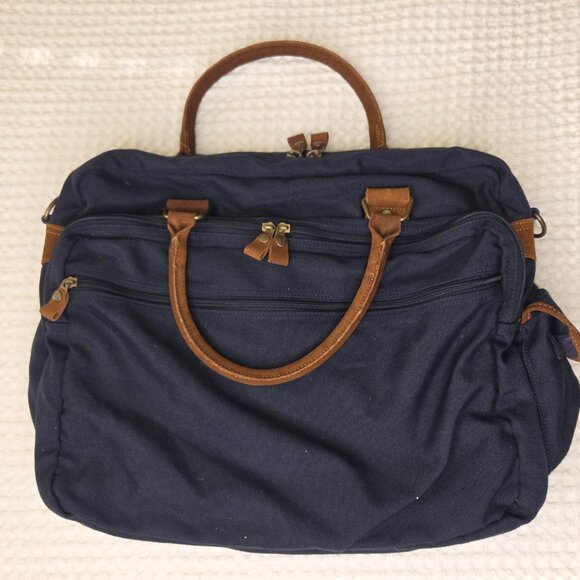 Field and Stream Canvas Leather Travel Laptop Messenger Work Briefcase Bag - Picture 4 of 11